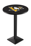 L217 Black Wrinkle Pittsburgh Penguins Pub Table