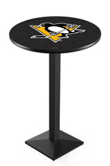 L217 Black Wrinkle Pittsburgh Penguins Pub Table