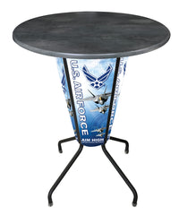 L218 United States Air Force Lighted Pub Table | LED United States Military Air Force Outdoor Pub Table
