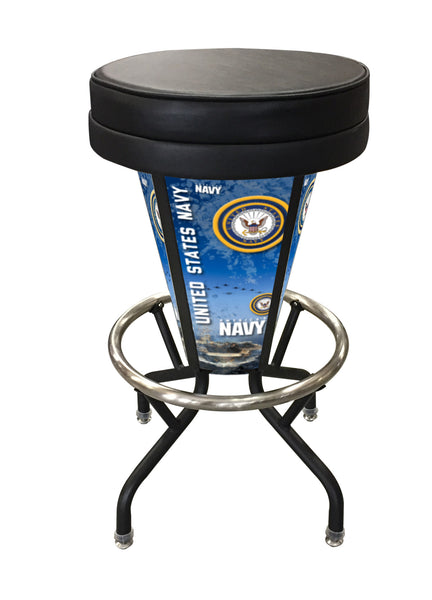 L5000 United States Navy Lighted Bar Stool | LED United States Military Navy Outdoor Bar Stool