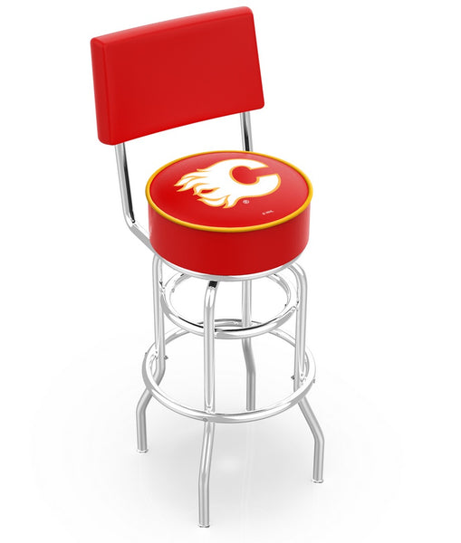 Calgary Flames L7C4 Retro Bar Stool | Calgary Flames Counter Bar Stool