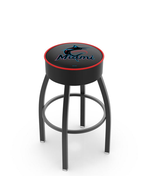 Miami Marlins L8B1 Backless MLB Bar Stool | Miami Marlins Major League Baseball Team Backless Counter Bar Stool