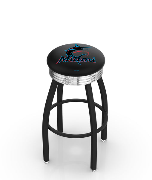 Miami Marlins L8B3C Backless Bar Stool | Miami Marlins Backless Counter Bar Stool