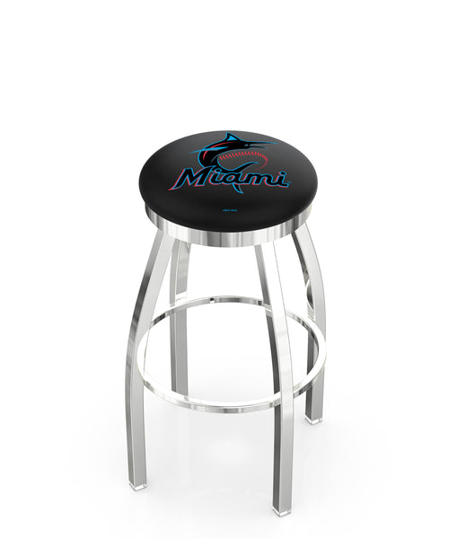 Miami Marlins L8C2C Backless Bar Stool | Miami Marlins Backless Counter Bar Stool