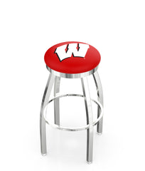 University of Wisconsin (W) L8C2C Backless Bar Stool | University of Wisconsin (W) Backless Counter Bar Stool