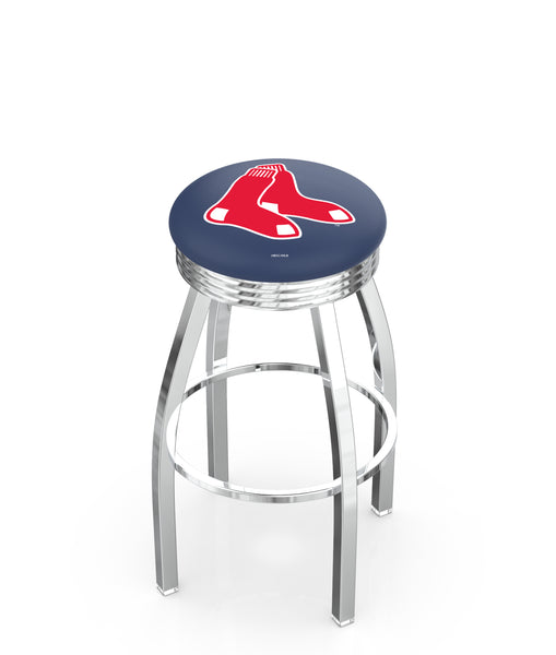 Boston Red Sox L8C3C Backless Bar Stool Boston Red Sox Backless