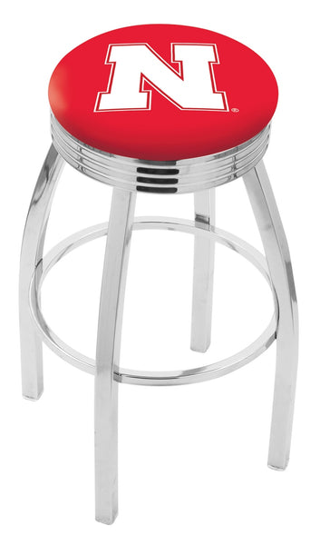 University of Nebraska L8C3C Backless Bar Stool | University of Nebraska Backless Counter Bar Stool