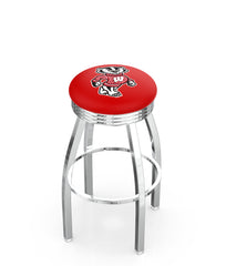 University of Wisconsin (Badger) L8C3C Backless Bar Stool | University of Wisconsin (Badger) Backless Counter Bar Stool