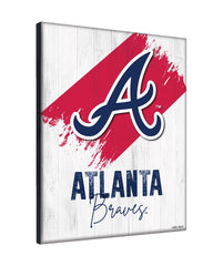 MLB's Atlanta Braves Logo Design 08 Printed Canvas Wall Decor Side View