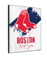 MLB's Boston Red Sox Logo Design 08 Printed Canvas Wall Decor Side View