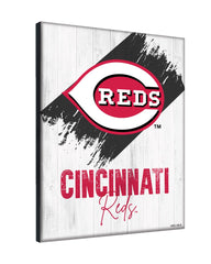 MLB's Cincinnati Reds Logo Design 08 Printed Canvas Wall Decor Side View