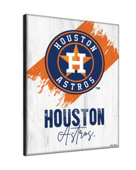 MLB's Houston Astros Logo Design 08 Printed Canvas Wall Decor Side View