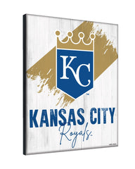 MLB's Kansas City Royals Logo Design 08 Printed Canvas Wall Decor Side View