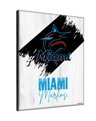 MLB's Miami Marlins Logo Design 08 Printed Canvas Wall Decor Side View