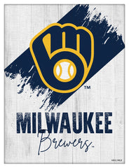 MLB's Milwaukee Brewers Logo Design 08 Printed Canvas Wall Decor