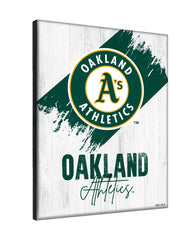 MLB's Oakland Athletics Logo Design 08 Printed Canvas Wall Decor Side View
