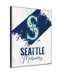 MLB's Seattle Mariners Logo Design 08 Printed Canvas Wall Decor Side View