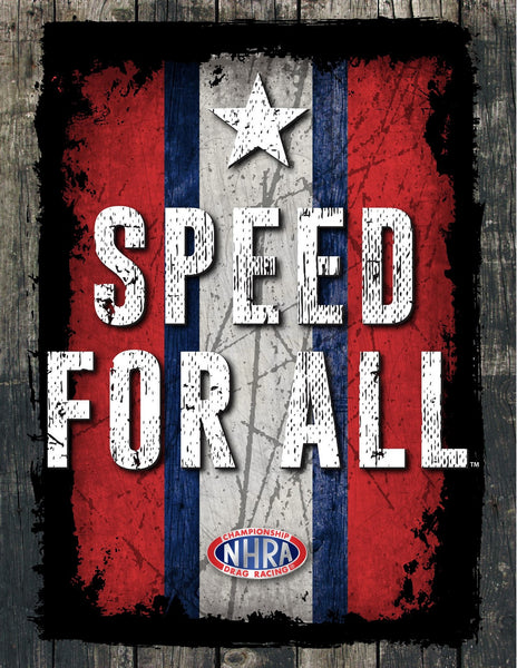 15" X 20" NHRA Speed For All Printed Canvas