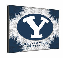 Brigham Young University Cougars Officially Licensed logo Printed Canvas Wall Decor