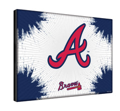 MLB's Atlanta Braves Logo Printed Canvas Wall Decor Side View