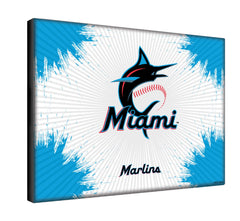 MLB's Miami Marlins Logo Printed Canvas Wall Decor Side View