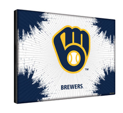 MLB's Milwaukee Brewers Logo Printed Canvas Wall Decor Side View