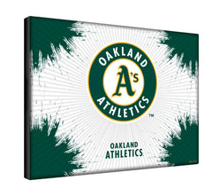 MLB's Oakland Athletics Logo Printed Canvas Wall Decor Side View