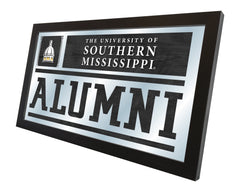 University of Southern Miss Golden Eagles Logo Alumni Mirror by Holland Bar Stool Company Home Decor Bar Mirror Side View
