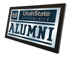 Utah State Aggies Alumni Mirror by Holland Bar Stool Company Home Decor Side VIew