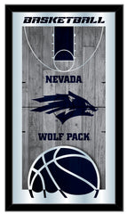 University of Nevada Reno Wolf Pack Logo Basketball Mirror by Holland Bar Stool Company