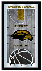 University of Southern Miss Golden Eagles Logo Basketball Mirror by Holland Bar Stool Company