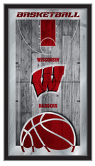 University of Wisconsin Badgers Basketball Mirror by Holland Bar Stool Company Home Sports Decor