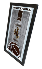 Wyoming Cowboys Basketball Mirror by Holland Bar Stool Company Home Sports Decor Side View