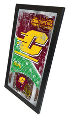 Central Michigan Chippewas Football Mirror by Holland Bar Stool Company Home Sports Decor For Him Side View