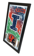 Illinois Fighting Illini Football Mirror by Holland Bar Stool Company Home Sports Decor for him Side View