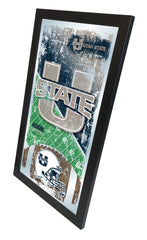 Utah State Aggies Football Mirror by Holland Bar Stool Company Home Sports Decor for Him Side View