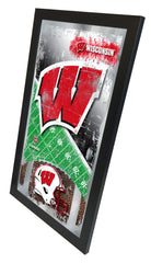 University of Wisconsin Badgers Football Mirror by Holland Bar Stool Company Home Sports Decor for him Side View