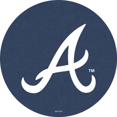 MLB's Atlanta Braves logo L214 Chrome pub table from Holland Bar Stool Co. Top View