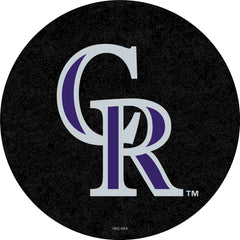 MLB's Colorado Rockies logo L214 Chrome pub table from Holland Bar Stool Co. Top View