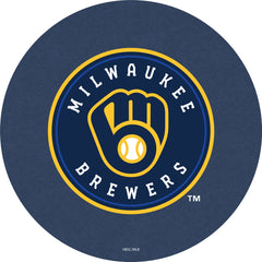 MLB's Milwaukee Brewers logo L214 Chrome pub table from Holland Bar Stool Co. Top View