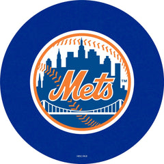 MLB's New York Mets logo L214 Chrome pub table from Holland Bar Stool Co. Top View