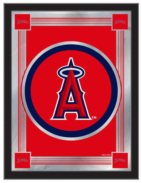 The Los Angeles Angels logo during an MLB game between the Los