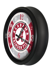 University of Alabama Crimson Tide Officially Licensed Logo Indoor - Outdoor LED Clock Home Sports Wall Decor for Gifts Side View