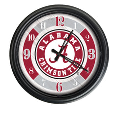 University of Alabama Crimson Tide Officially Licensed Logo Indoor - Outdoor LED Clock Home Sports Wall Decor for Gifts