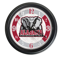 University of Alabama Crimson Tide Elephant Logo Indoor/Outdoor Logo LED Clock from Holland Bar Stool Co Home Sports Decor for gifts