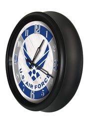 US Air Force Logo LED Outdoor Clock by Holland Bar Stool Company Home Sports Decor Gift Idea Side View