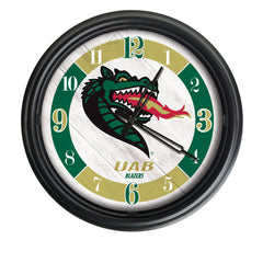 University of Alabama Birmingham Blazers Logo Indoor/Outdoor Logo LED Clock from Holland Bar Stool Co Home Sports Decor for gifts