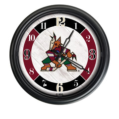 Arizona Coyotes Logo Indoor/Outdoor Logo LED Clock from Holland Bar Stool Co Home Sports Decor for gifts