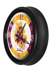 Arizona State Sparky Logo Indoor/Outdoor Logo LED Clock from Holland Bar Stool Co Home Sports Decor for gifts Side View