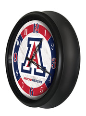 Arizona Wildcats Logo Indoor/Outdoor Logo LED Clock from Holland Bar Stool Co Home Sports Decor for gifts Side View